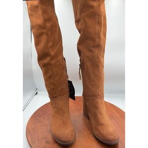Naturalizer Kyrie Over The Knee Suede Boots Womens Size 7.5M Brown Block Heel
